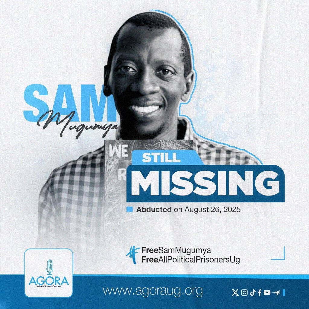 AAgather's tweet photo. These are lies. The army picked @SamMugumya from NIM Motel. One of the UPDF officers was even heard on phone asking in Runyankore where he should take him. They handcuffed him and forced him to lead them to where he had left his phone charging!! Where did they put Sam? What did they do to him? #FreeSamMugumya