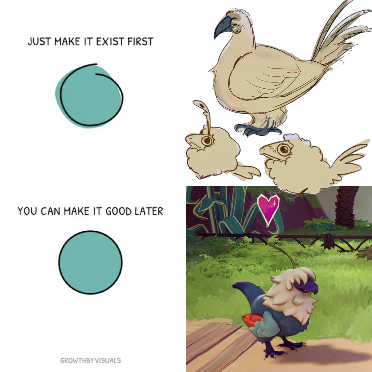 Just make it exist first, you can make it good later ✨🐦