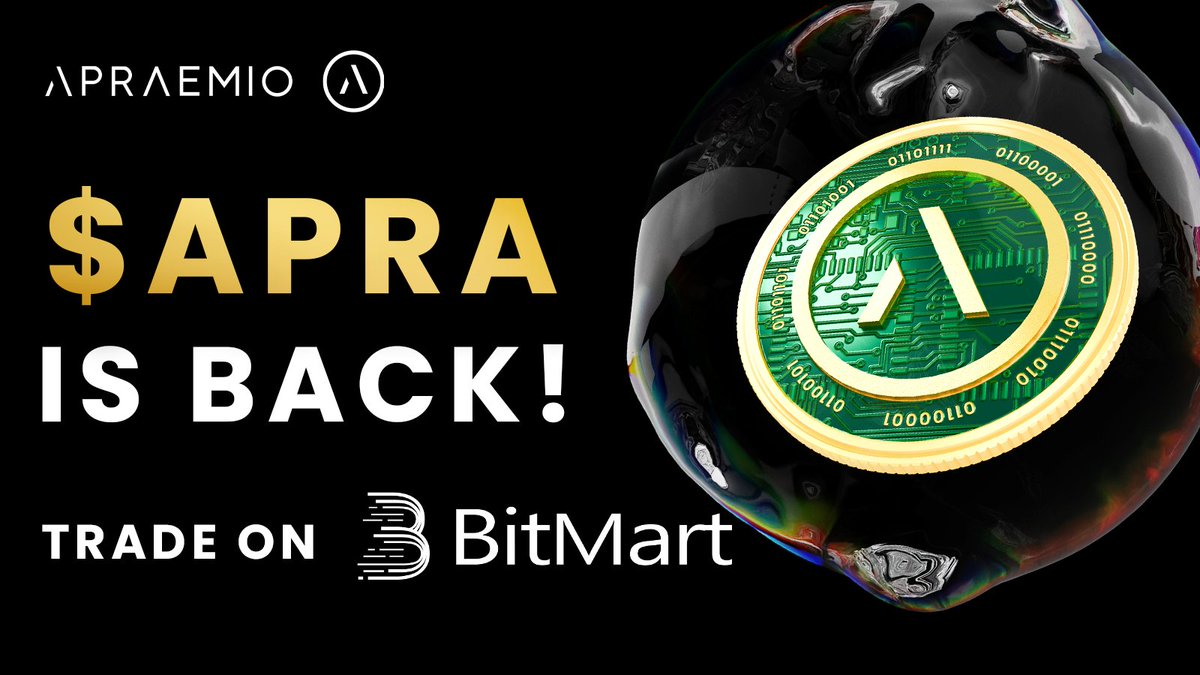 🚀 Great news: APRA is once again available in Europe on Bitmart!

We’re excited to announce that Bitmart – the very first exchange where APRA was listed back in November, 2024 – has now reopened European trading for APRA.

👉 This means European users can now trade APRA directly