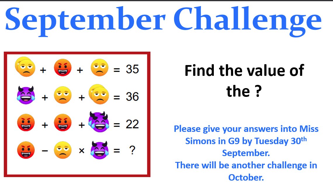 Monthly Maths Challenge: