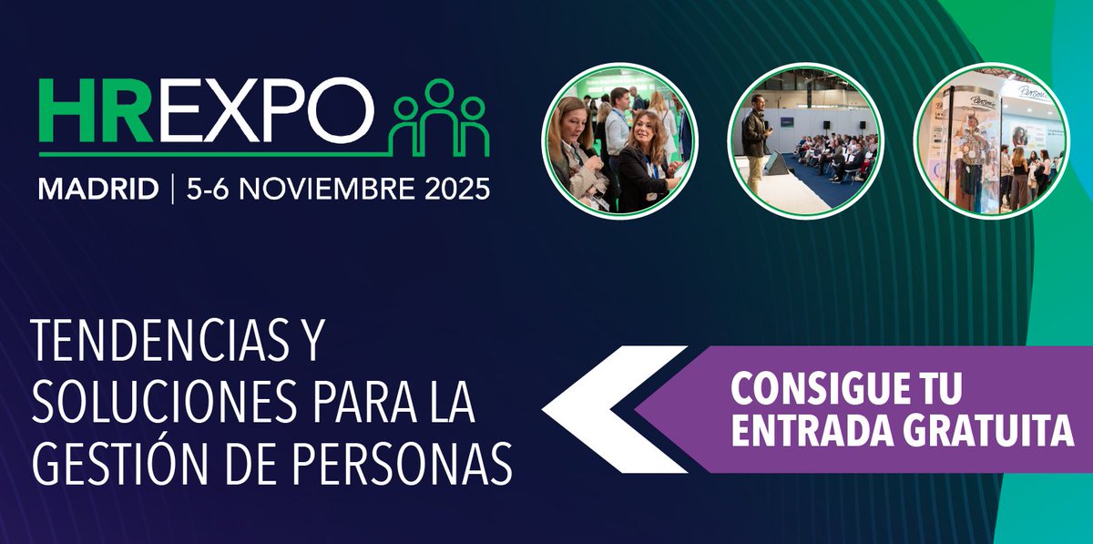 <a href="/AEDRH/">AEDRH</a>  colabora en #HRExpo2025
🗓️ 5 y 6 de nov. | 📍 IFEMA Madrid
Un evento clave con +3.000 profesionales, 70 seminarios y 90 expositores.

🎟️ Entrada gratuita para profesionales
👉 Regístrate:aedrh.org/events/aedrh-h…

#RRHH #Talento #EventosRRHH #AEDRH