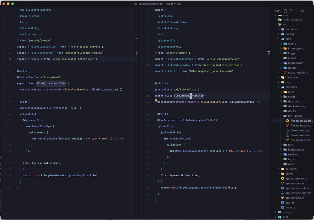 newbie_dev25's tweet image. 🚀 Startup dev update:
- Added temp file upload API route
- Built deck clone feature
- Fixed seeders
- Kicked off frontend repo + installed deps

Slowly piecing things together—foundations are set! 🛠️✨

#nestjs #fullstackdev #nextjs #typescript #buildinpublic