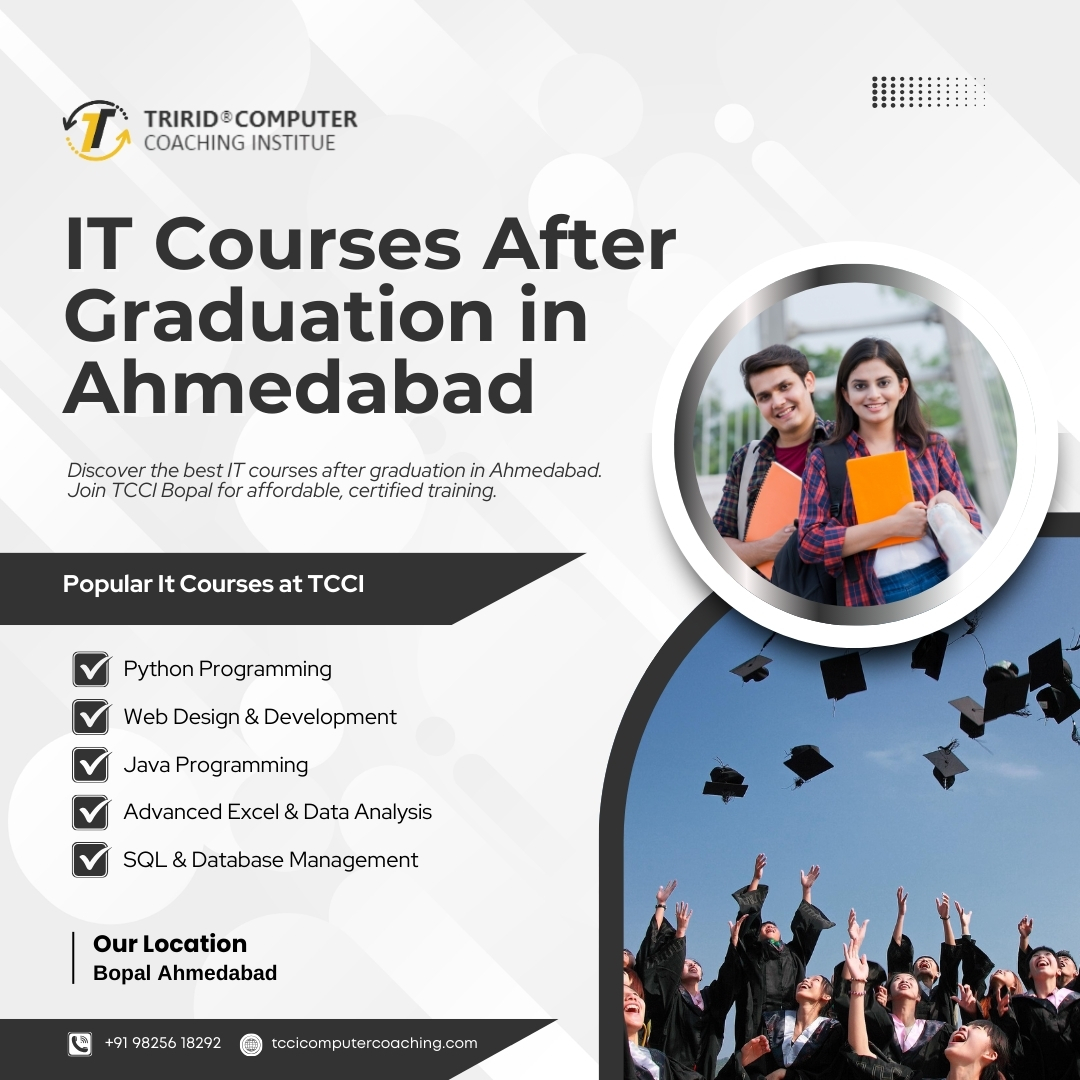 tccicomputer's tweet image. Explore the best IT courses after graduation in Ahmedabad. Join TCCI Bopal for certified training designed to help freshers boost their careers.
👉tccicomputercoaching.wordpress.com/2025/09/12/it-…
#ITCoursesAhmedabad #ComputerClassesBopal #TCCIInstitute #JobOrientedITCourses #BopalAhmedabad #LearnIT