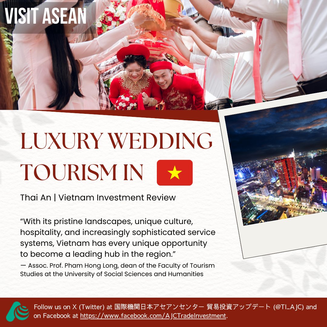 🇻🇳Vietnam is distinguishing itself as a prime spot in Asia's luxury wedding tourism🛬💍 Read more: vir.com.vn/vietnam-emerge… #ASEAN #Vietnam #tourism #tourist #travel #wedding #luxurywedding #SoutheastAsia