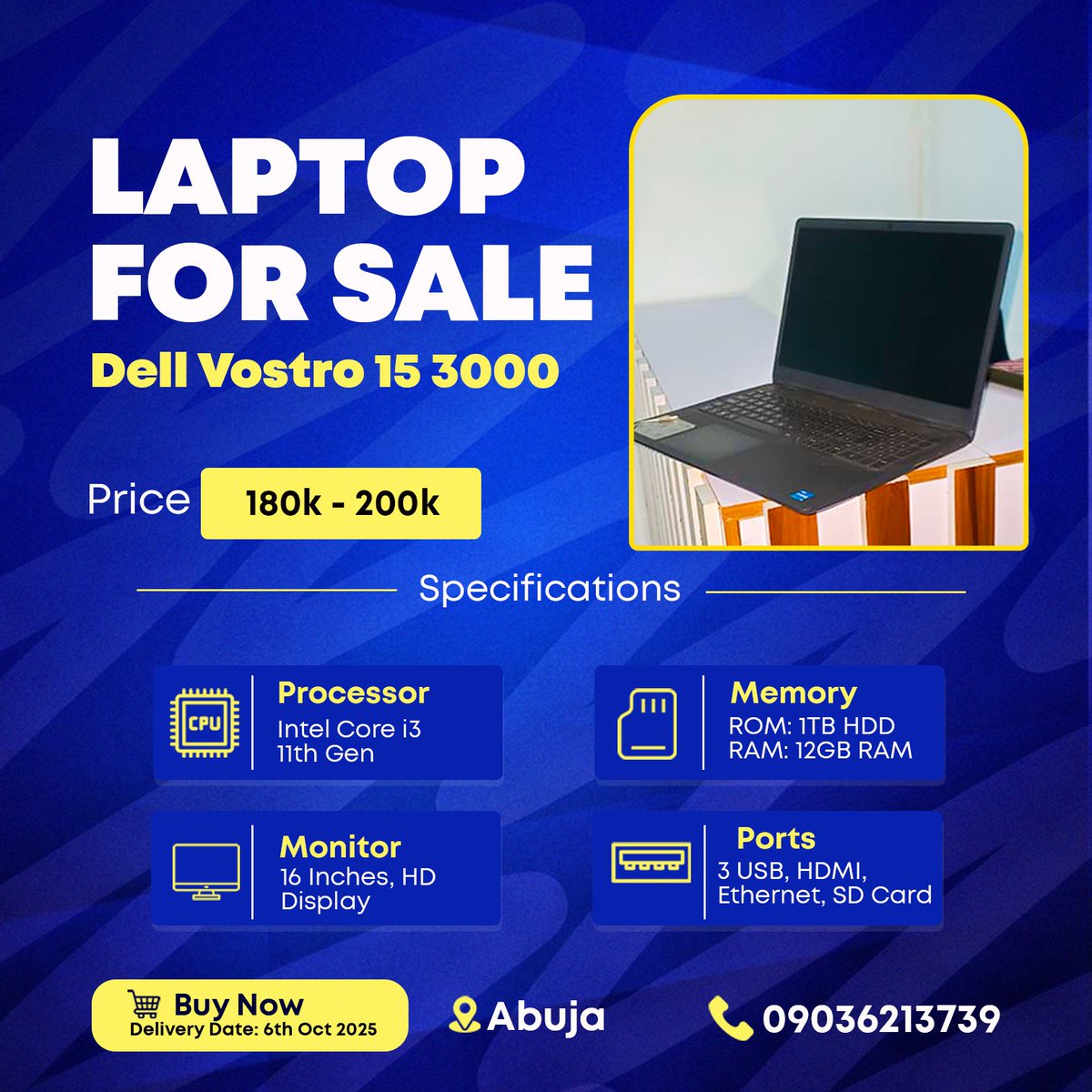 profJddesigns's tweet photo. I made a simple flyer for the sale of a laptop... let's wrap up the week with high momentum and recharge during the weekends, for more momentum  next week https://t.co/tGytspxG8D