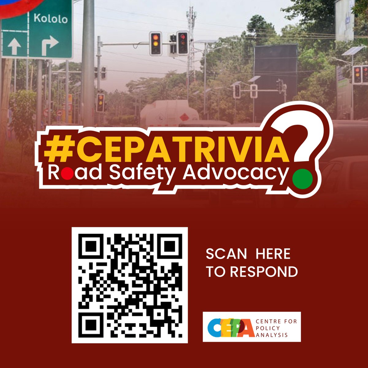 pwatchug's tweet image. 🚦 Are you curious about what Ugandans really think of traffic lights? 

The #SecondEdition of #CEPATrivia on Road Safety Advocacy is here 😊 

Tap here 👉 shorturl.at/s5jdL 

Share your results &amp;amp; spread the word 📌 

#RoadSafetyUG
#CEPAProgramming