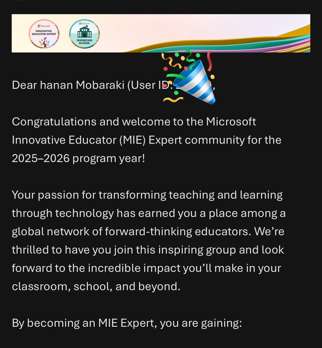 hnanmoharaq's tweet image. افتخر بترشحي لبرنامج خبير مايكروسوفت لتعليم أكثر إبداعًا  كل الشكر للدكتورة عبير لدعمها المستمر، ولفريق مايكروسوفت لجهودهم بتمكين المعلمين
#خبير_مايكروسوفت_للتعلم_الإبداعي 
#MIEExpert
@Microsoft_Saudi
@MicrosoftLearn
@Microsoft
@abeermehdar
@MScreativeteam