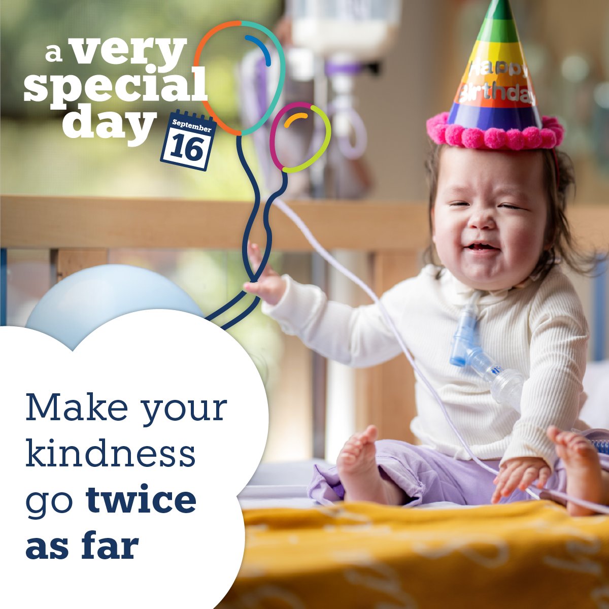 We need YOUR help this Tuesday 16 September. For 24 hours only, your donation will have DOUBLE the impact!

🗓️ Please add A Very Special Day to your calendar: bit.ly/AVSD25TWT

#VerySpecialKids #AVerySpecialDay