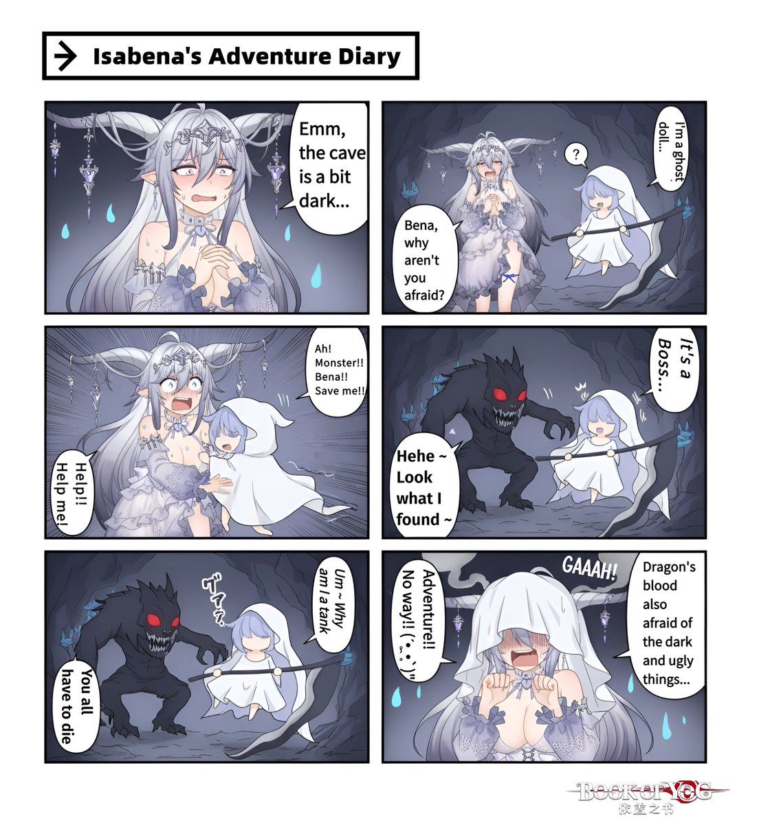 Book_of_Yog's tweet photo. [Daily Life in Book of Yog | Isabena💜]
"Bena ~ My mission can't do without you!" 
「Solve it yourself.」
"Bena Bena ~Plz"

#bookofyog #GameDiary #game #DragonGirl #gamestory https://t.co/twBFctvROy