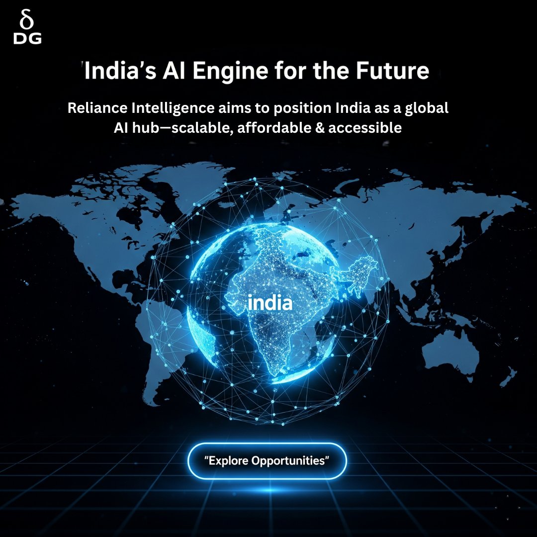 deltavix_global's tweet image. 🚀 “AI for Everyone, Everywhere” – Mukesh Ambani unveils Reliance Intelligence at #RILAGM!
⚡ AI-ready data centres
🌍 4 core missions for India’s AI growth
🔥 Vision to make India a global AI hub
India’s AI engine is here. 💡✨
#RelianceIntelligence #MukeshAmbani #AIinIndia