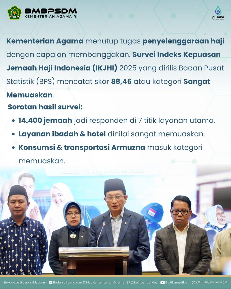 moderat_idn's tweet image. Salam #SahabatReligi

Haji 2025 resmi ditutup manis!

Alhamdulillah, Kementerian Agama menutup penyelenggaraan Haji 2025 dengan capaian yang membanggakan.

Swipe untuk baca sorotan survei dan pesan dari Menteri Agama ➡️

#BMBPSDM
#KemenagRI
#ModerasiBeragama
#KitaSemuaSama
