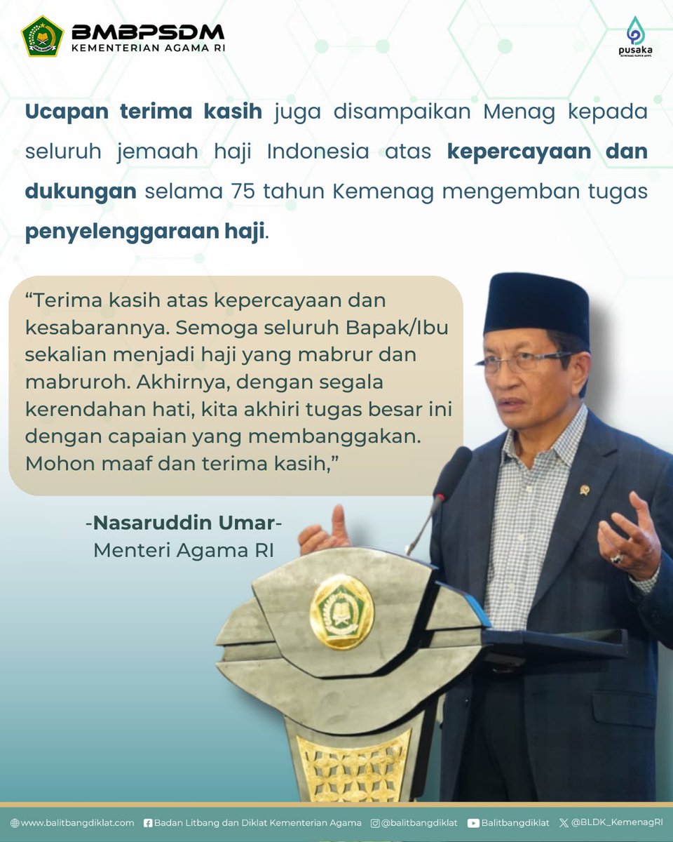 moderat_idn's tweet image. Salam #SahabatReligi

Haji 2025 resmi ditutup manis!

Alhamdulillah, Kementerian Agama menutup penyelenggaraan Haji 2025 dengan capaian yang membanggakan.

Swipe untuk baca sorotan survei dan pesan dari Menteri Agama ➡️

#BMBPSDM
#KemenagRI
#ModerasiBeragama
#KitaSemuaSama