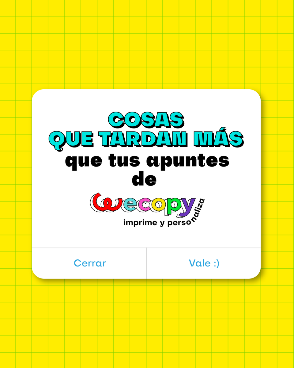wecopyes's tweet photo. La vida está llena de esperas eternas… pero tus copias no son una de ellas 😉 Haz tu pedido antes de las 14h y recíbelo al día siguiente 🫶 https://t.co/9QC2ag2bG0