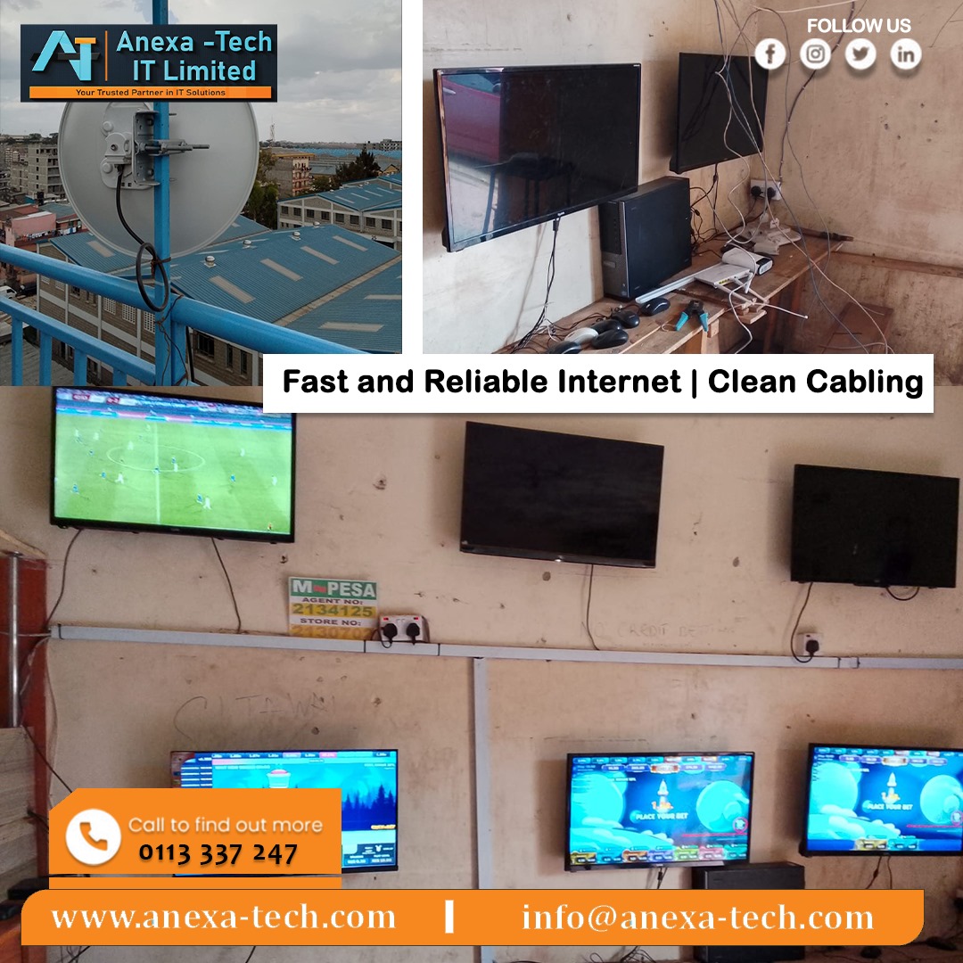 Anexa_Tech's tweet photo. Are looking to setup an office space or a betting shop and you need professional structured Cabling? We offer Internet Services and IT consulting services. We are the best IT Service Provider. #structuredcabling #Year3Kenya https://t.co/P41WKAQm9I