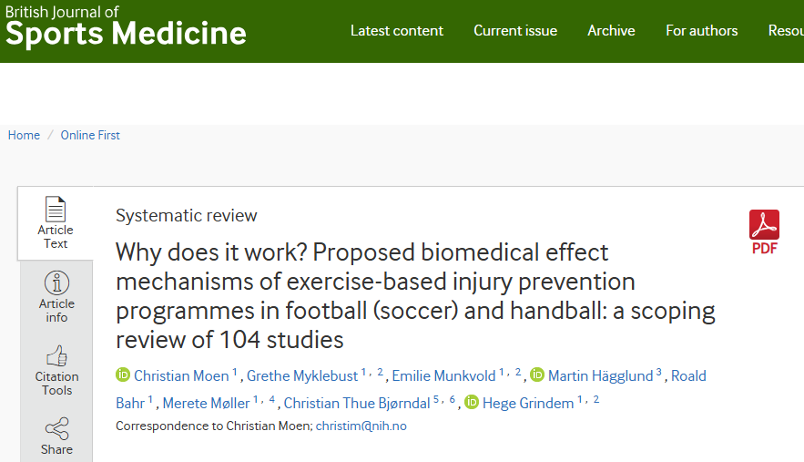 moen_chr's tweet photo. 🚨 NEW PAPER 🚨 My first PhD study is out in @BJSM_BMJ!

We analyzed 104 studies to map what researchers propose as the mechanisms behind injury prevention programs in football ⚽ &amp; handball 🤾

What are the key findings:🧵👇 https://t.co/sE635QfatH