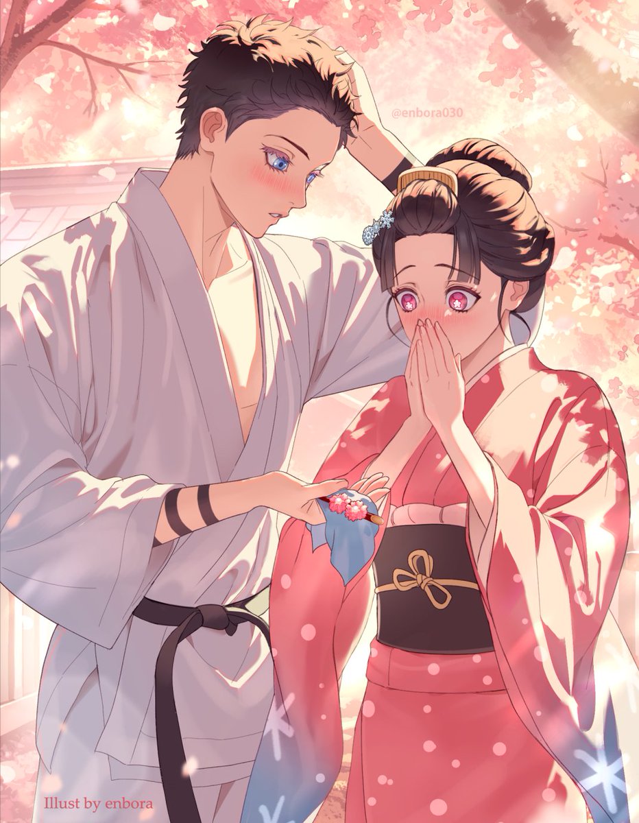 #鬼滅の刃 #DemonSlayer
귀멸의 칼날 하쿠지(아카자)와 코유키
狛恋  「おくりもの」