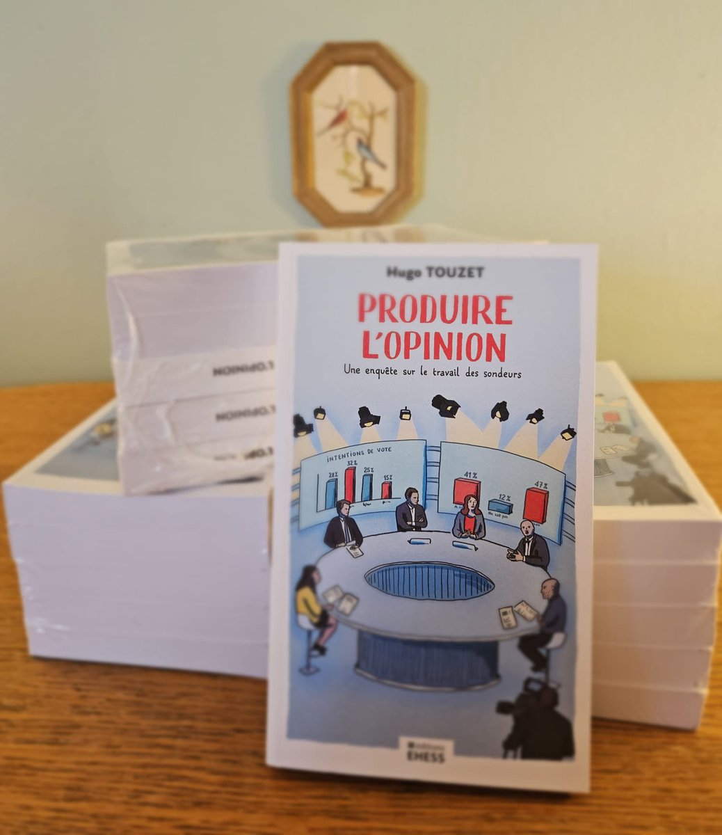 C'est le jour J ! Aujourd'hui sort en librairie mon livre "Produire l'opinion. Une enquête sur le travail des sondeurs", aux éditions de l'<a href="/EHESS_fr/">EHESS</a> 
Pour commencer, rendez-vous demain à 14h40 à la <a href="/FetedelHumanite/">Fête de l'Humanité</a> pour en parler et jeudi prochain au Rideau Rouge à 18h30 !