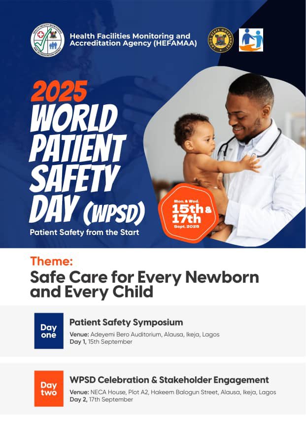 HEFAMAA_LASG's tweet image. Every newborn. Every child. Everywhere. Safe care is not a privilege — it’s a right. Let’s prioritize patient safety for the vulnerable.

Count down 5 days to go.

#WorldPatientSafetyDay2025
 #SafeCareForAll