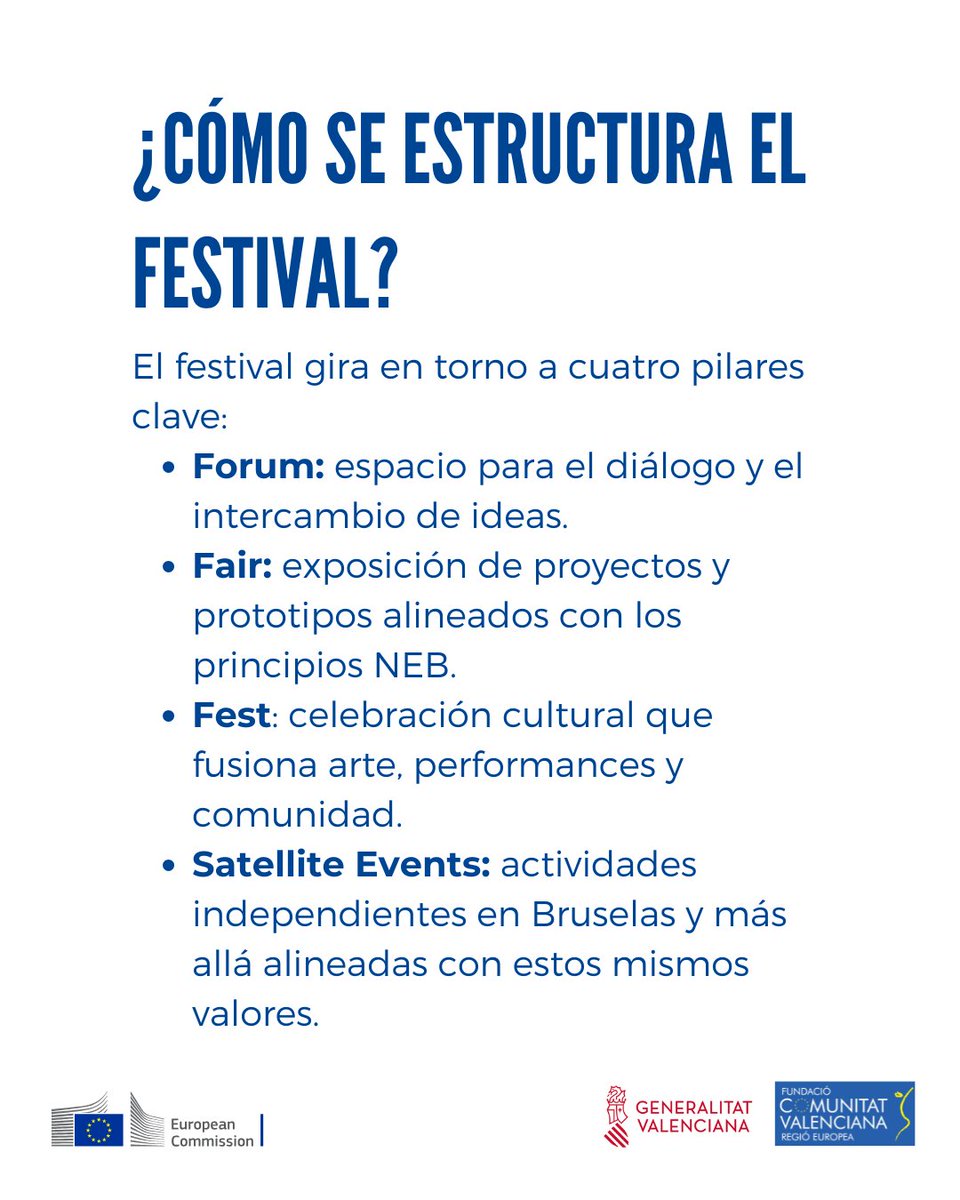 Bruselas acogerá una nueva edición del Festival  de la Nueva Bauhaus Europea del 9 al 13 de junio de 2026.  
👉 ¿Quieres ser parte de este cambio? Descubre cómo participar y aportar tus ideas.

📌Más información:
new-european-bauhaus.europa.eu/events/festiva…