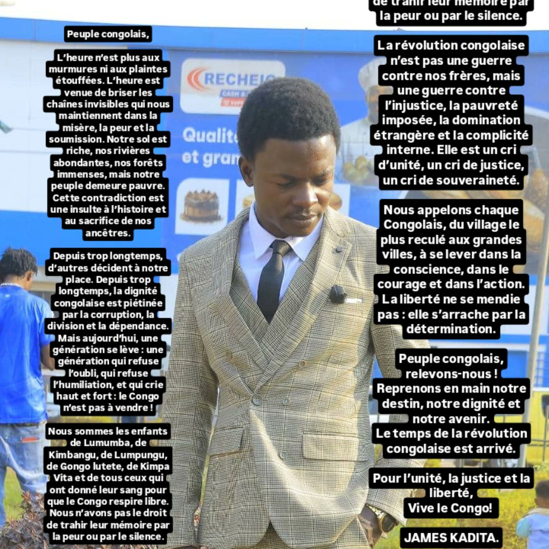 L’heure n’est plus aux murmures ni aux plaintes étouffées. L’heure est venue de briser les chaînes invisibles qui nous maintiennent dans la misère, la peur et la soumission. Notre sol est riche, nos rivières abondantes, nos forêts immenses, mais notre peuple demeure pauvre.