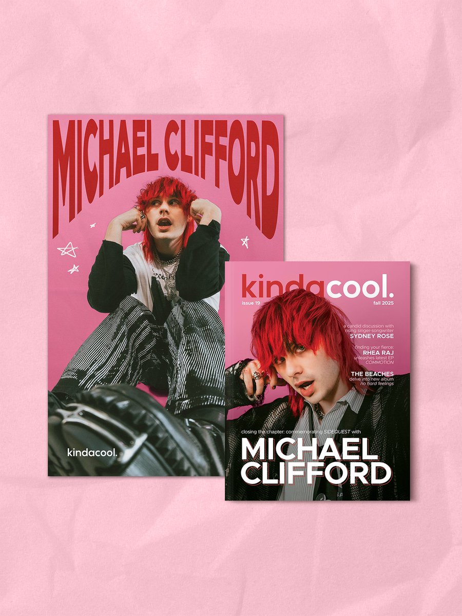 kinda cool magazine (@kindacoolmag) on Twitter photo <a href="/Michael5SOS/">michael clifford</a> is more than cool enough—after all, he is concluding his sidequest era as our issue 19 cover star! 🖤
head over to kindacoolmagazine.com to pick up a copy + exclusive poster of michael ❤️🔥 be sure to stay tuned ahead of the issue 19 release on september 17! <a href="/Michael5SOS/">michael clifford</a> is more than cool enough—after all, he is concluding his sidequest era as our issue 19 cover star! 🖤
head over to kindacoolmagazine.com to pick up a copy + exclusive poster of michael ❤️🔥 be sure to stay tuned ahead of the issue 19 release on september 17!