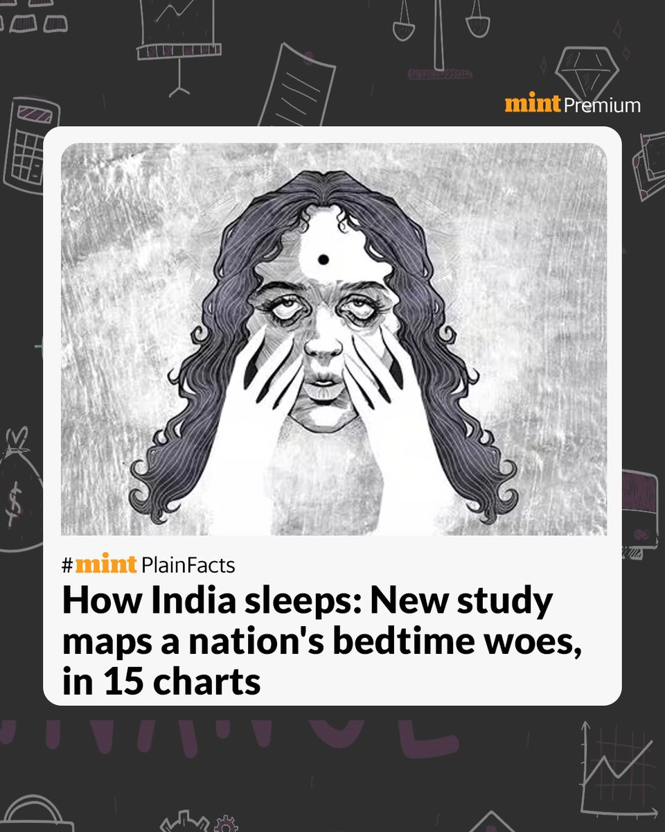 #MintPlainFacts | Miles to go before I sleep...

Indians are sleeping far less than the global average — nearly 90 minutes short 🛌⏰
That’s not just fatigue, it’s a health risk ⚠️

See how India’s sleep crisis looks in the data👇
livemint.com/special-report…

Trust our hard work,