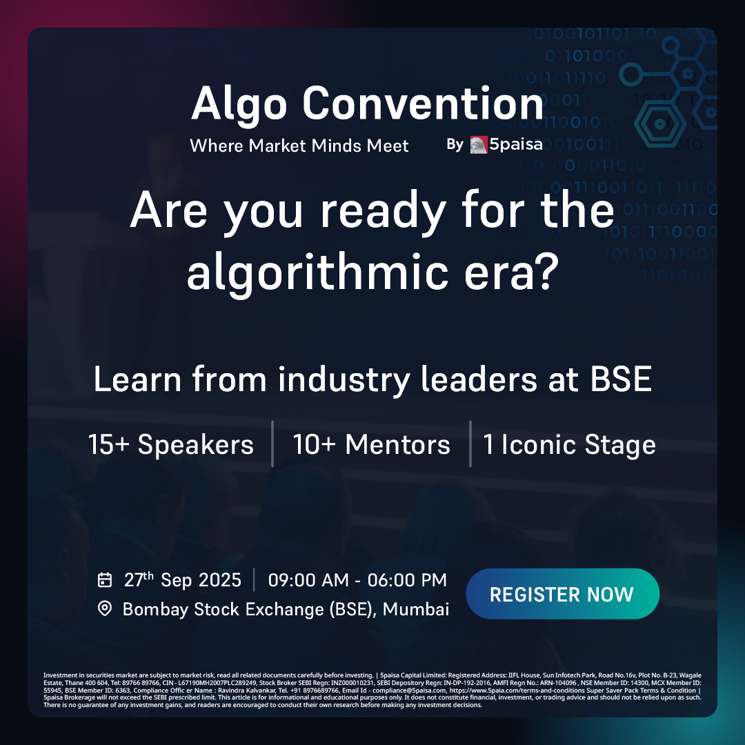 5paisa's tweet photo. Don’t miss India’s biggest Algo Convention!
👉 Secure your spot today: https://t.co/6tm6qAwHm8

#AlgoConvention2025 #EarlyBirdRegistration #TradingInnovation #MarketInsights #AlgoTrading #FutureOfTrading #TradingCommunity https://t.co/0r1vddBDZe