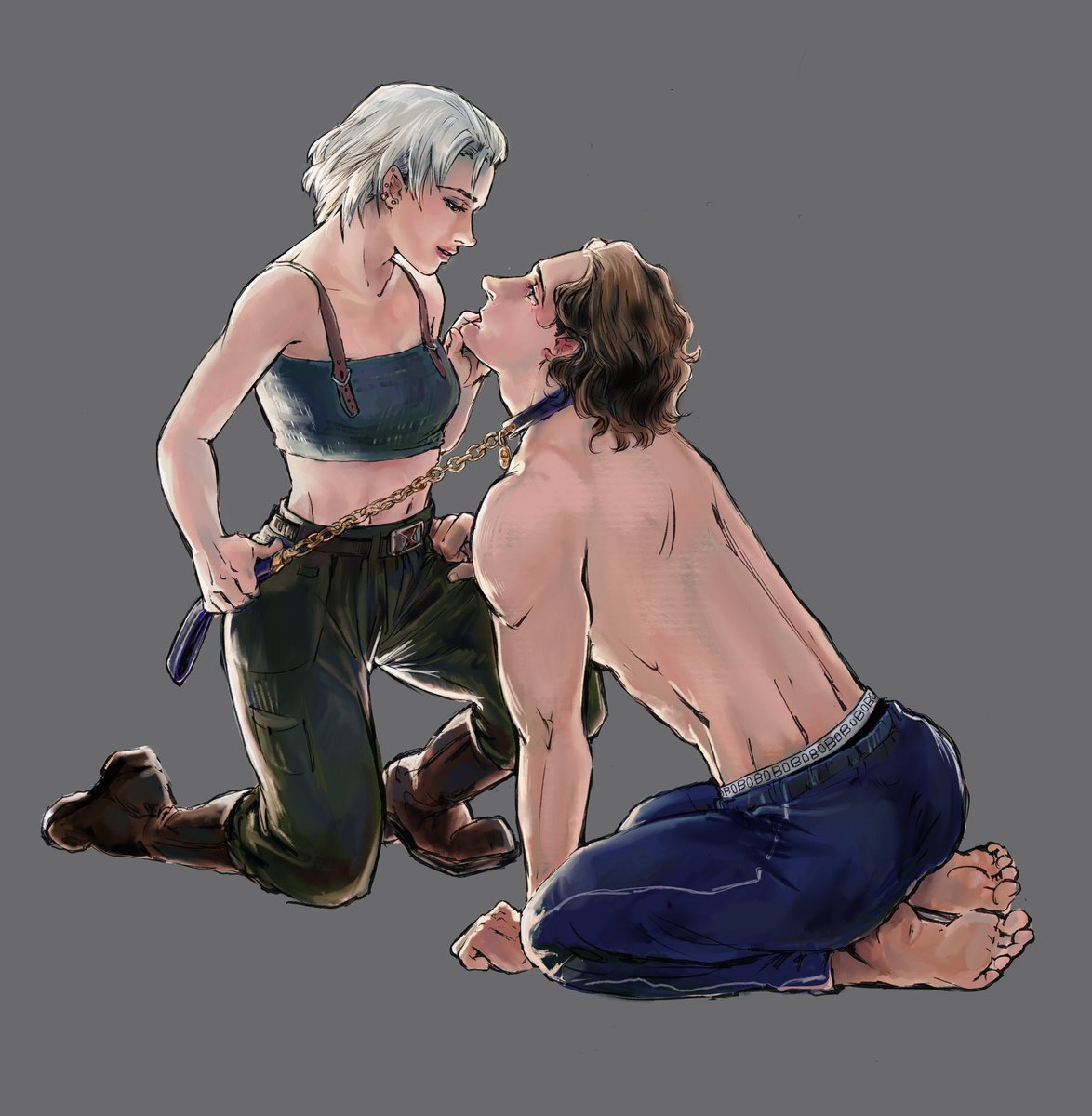 z13336668's tweet image. BDSM是我第一次看這部電影時在腦內不停浮現的東西
他們是我目前遇過的CP裡，我私心認為最有可能實踐的一對伴侶
也或許是我所認識的BDSM同好大多跟他們一樣，有著不能告人的羞恥過去

這是我第一次用iPad 和procreate畫圖，真的很感謝@ChangHaiiiii 教我很多東西，真的很好玩

#sentrylight
#boblena