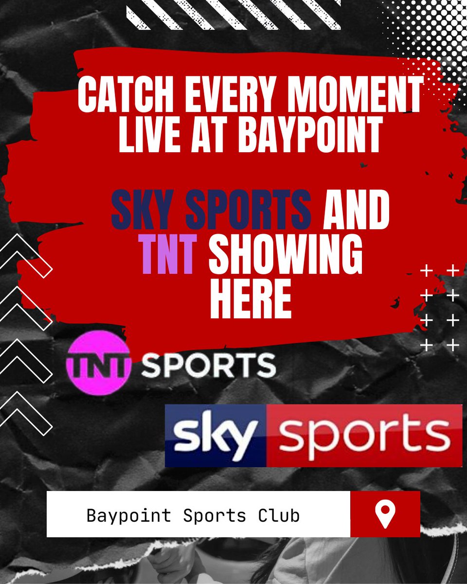 ⚽🍔🍻 Catch every moment of the live action right here at Baypoint! With multiple screens showing Sky Sports &amp; TNT, you won’t miss a single play. 🏆

✨ Member perks: enjoy 10% off at the bar
🍴 The Shack is open on weekends serving up food to keep your hunger sorted.