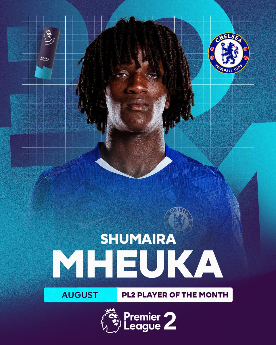 PL Youth (@plyouth) on Twitter photo Introducing your #PL2 Player of the Month for August, <a href="/ChelseaFC/">Chelsea FC</a>'s Shumaira Mheuka 🎉
Read more here 👉 preml.ge/lznh7yqo Introducing your #PL2 Player of the Month for August, <a href="/ChelseaFC/">Chelsea FC</a>'s Shumaira Mheuka 🎉
Read more here 👉 preml.ge/lznh7yqo