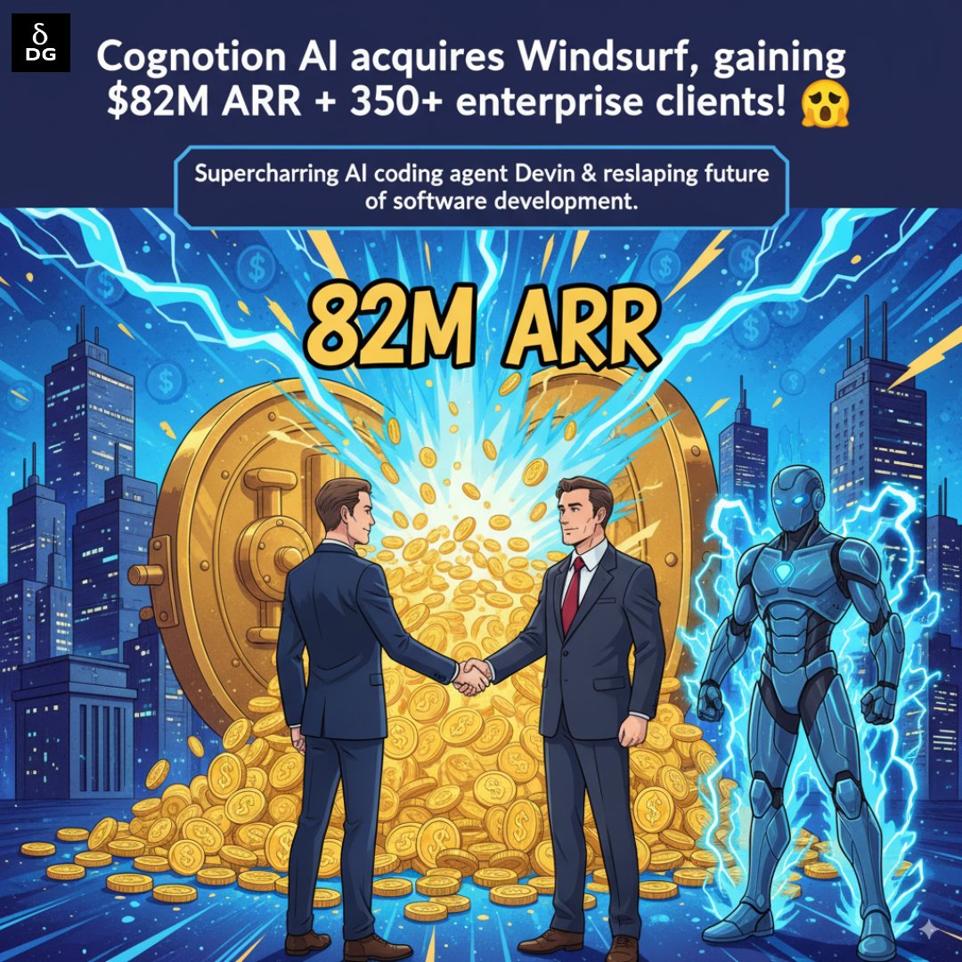 deltavix_global's tweet image. 🚀 Cognition AI raises $400M after Windsurf acquisition — fueling the future of AI coding &amp;amp; automation. 💡

#CognitionAI #AIcoding #Innovation #DeltavixGlobal