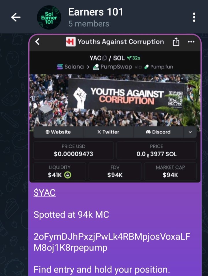 101_soltrenches's tweet photo. $YAC on $sol
94k→3.1m MC
33x bagged from the call
📈📈📈📈📈📈
We're banging more
(Earners 101)
Let's keep going, we're just starting with the bangs!
Back to back full bags for the day
#yac #Bagwork #rwa #toast #utoa #media #cinema #streamer #nunu #toast #iryna #yt #dat https://t.co/egJ79DY4IX