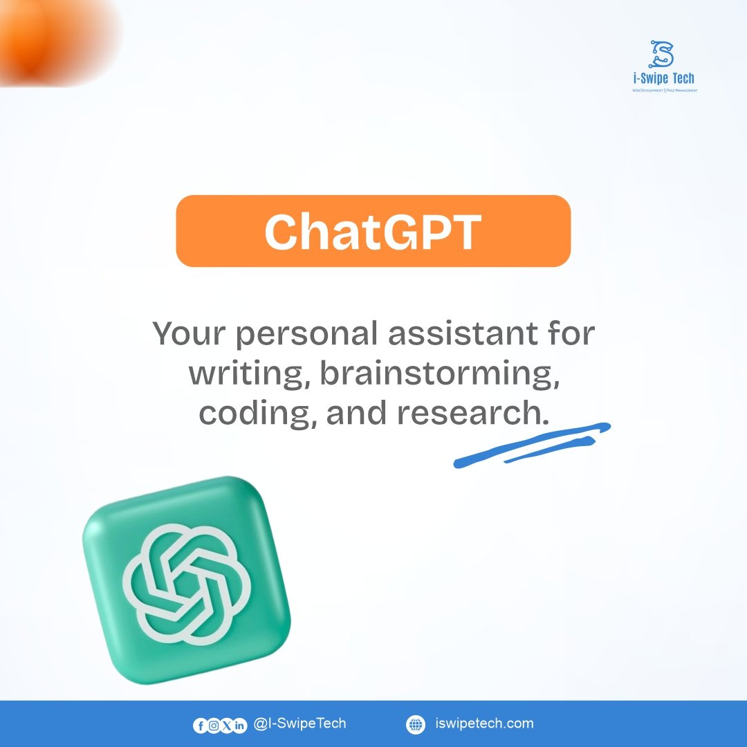 ISwipeTech's tweet image. 4 free AI tools to boost your creativity:
•  Canva - Stunning designs
•  RunwayML - AI video edits
•  ChatGPT - Ideas &amp;amp; coding
•  Grammarly - Error-free writing

 Which one’s your go-to?
Check the comment 👇
#ICTAcademy #ISwipeTech #DigitalSkills #TechSkills #DigitalSolution…