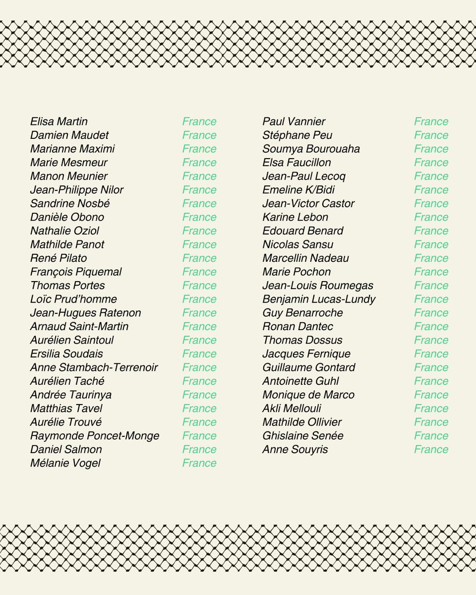 La liste des signataires / the full list of signatories