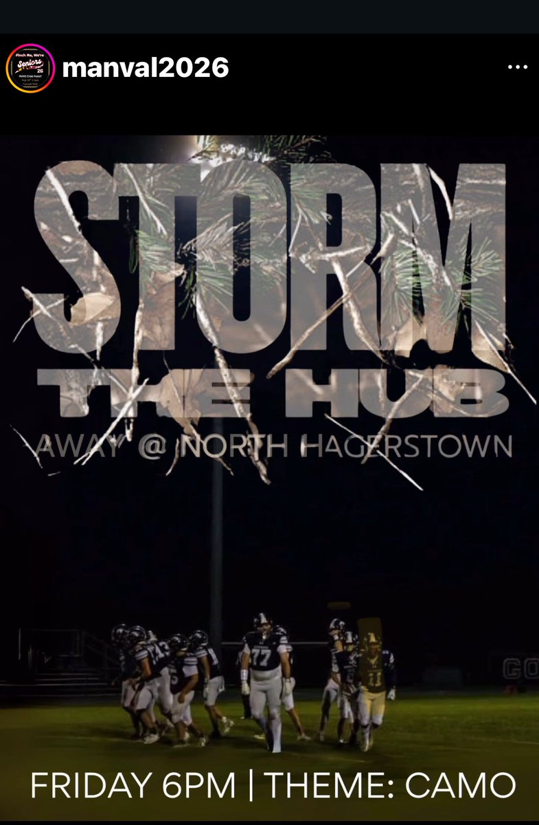 It’s Game Day!! MVHS vs North Hagerstown. 
Time to line up, play physical, and finish every snap. Let’s  leave it all on the field. God watch over us tonight.
<a href="/MVHSFB/">Manchester Valley Football</a>