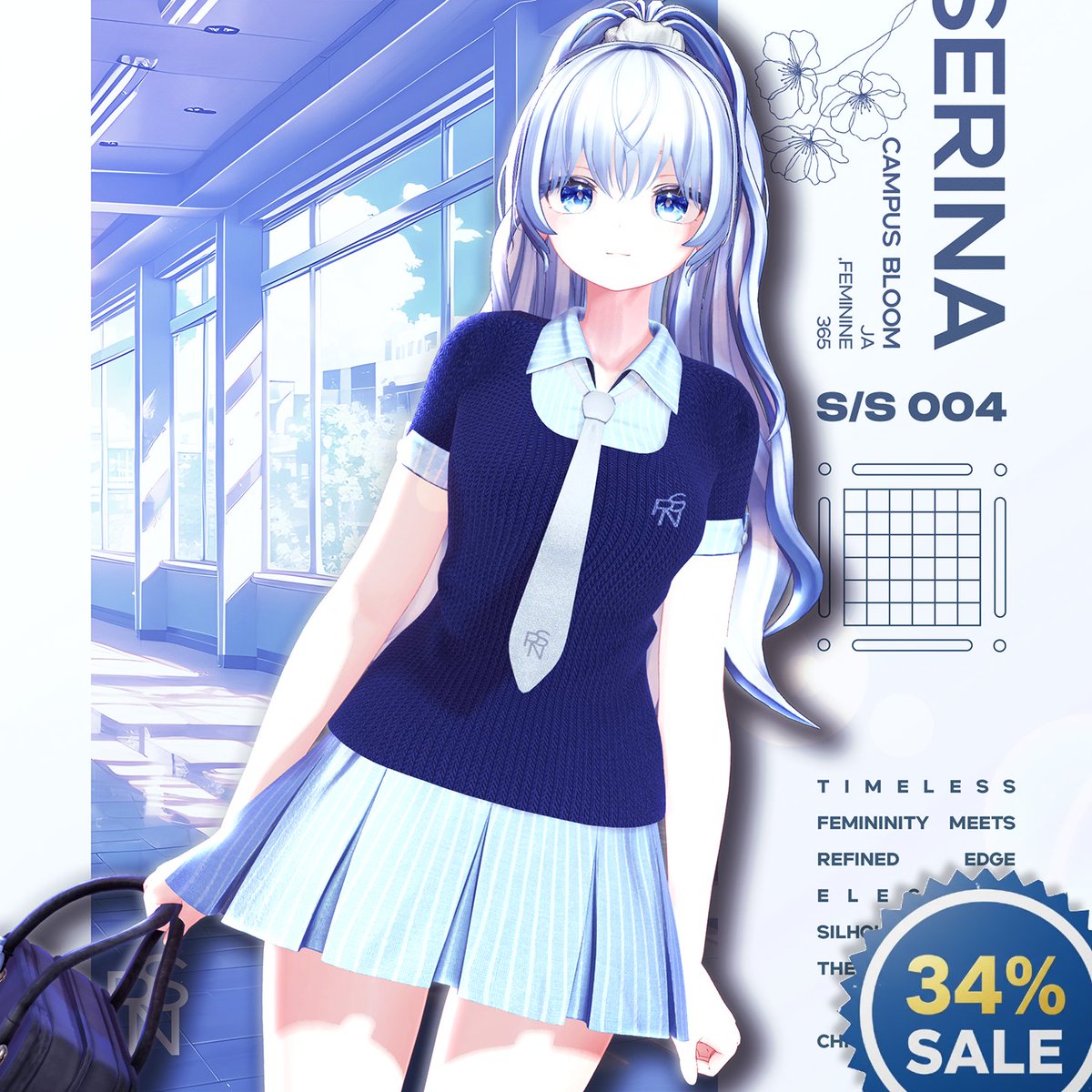『CAMPUS BLOOM』第2弾発売記念RTキャンペーン

全14種アバター対応！

RT＆フォローで抽選＜3名様＞にプレゼント BOOTHの『スキ！』100増ごとに当選者＋1名⟡˖ ࣪⊹

🌸 booth.pm/ja/items/73830…

𝄪 9月19日まで34%OFF
単品 1,490円 → 990円 お得にゲット！

#boutiqueserina #VRChat #booth_pm