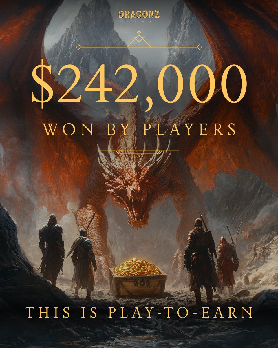 🔥 $242,000 WON by players in Dragonz Land! 🐉

To celebrate, we’re giving away 15,000 $DRAGONZ 💰
 3 winners – 5,000 each!

✅ Like
✅ Retweet
✅ Follow
✅ Drop wallet

⏳ Ends 15.09 – 12 CET

This is Play-to-Earn.
This is Dragonz Land. 🐲