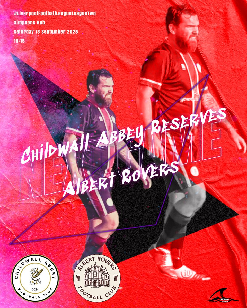 ChildwalAbbeyFC's tweet photo. Another double header at home tomorrow for the lads...

The first are playing Bruche Athletic in the LCFA junior cup, 1:15pm KO.

While the reserves take on Albert Rovers in another @lpoolfl league game, 3:15pm KO.

Sponsored by
Childwall Abbey
Ashcroft plastering 
Calisa coffee https://t.co/rQkzmrsV3m