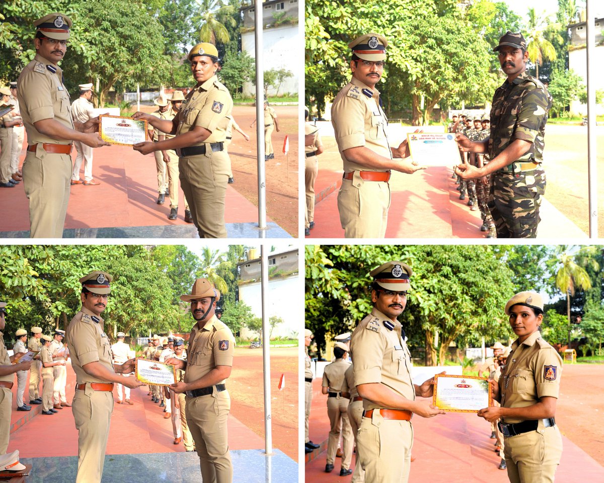 ಮಂಗಳೂರು ನಗರ ಪೊಲೀಸ್ ಆಯುಕ್ತರಾದ ಶ್ರೀ ಸುಧೀರ್ ಕುಮಾರ್ ರೆಡ್ಡಿ ರವರು, ನಗರ ಕವಾಯತು ಮೈದಾನದಲ್ಲಿ ನಡೆದ ವಾರದ ಕವಾಯತಿನಲ್ಲಿ ಭಾಗವಹಿಸಿ ಗೌರವ ವಂದನೆ ಸ್ವೀಕರಿಸಿದರು. ಮಂಗಳೂರು ನಗರ ಪೊಲೀಸ್ ಮತ್ತು ವಿಶೇಷ ಕಾರ್ಯಪಡೆ ಸೇರಿದಂತೆ 10 ವಿವಿಧ ತುಕಡಿಗಳು ಭಾಗವಹಿಸಿದ್ದವು. 1/2