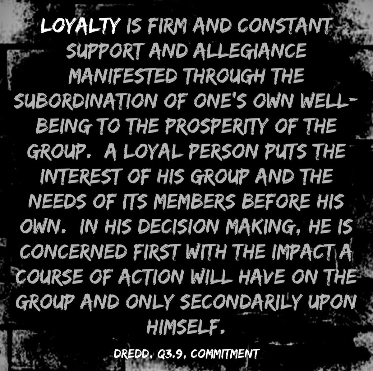 F3QSource's tweet image. Q3.9 #COMMITMENT- unwavering Loyalty to the Group and unflinching determination to accomplish its Mission.

▪️Loyalty requires abandonment of self.

Linktr.ee/F3QSOURCE 
2nd #LeadershipVirtue