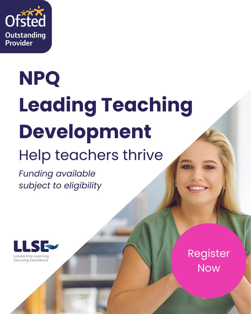 Invest in yourself. Transform others.
Apply now to begin your NPQLTD this November! Funding is limited, so make sure to apply quickly to access this opportunity.
llse.org.uk/programmes-2/n…