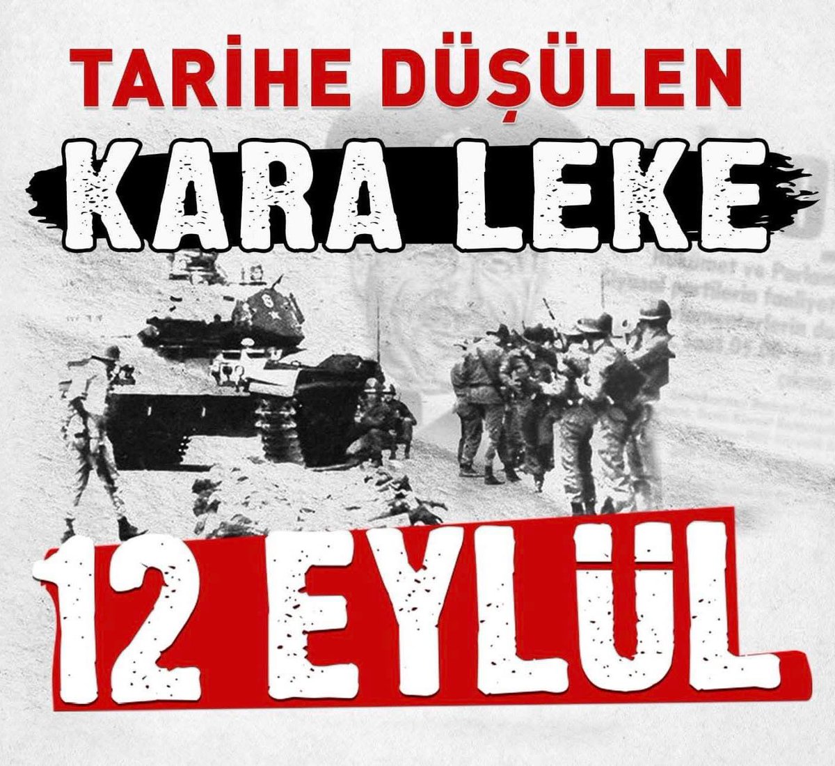 TÜRKİYE'NİN 50 YILINI ÇALAN, PKK'NIN DOĞMASINA SEBEP OLAN,KARDEŞLİK BAĞLARINI 
KOPARAN VE ÜLKEYE VESAYET SİSTEMİNİ GETİREN ABD'NİN BİZİM ÇOCUKLAR BAŞARDI DEDİĞİ KARA GÜN.
TÜRKİYE'NİN GELECEĞİNE İPOTEK KOYAN KARA LEKE TEMİZLENDİ, TÜRKİYE GERÇEK KİMLİĞİNE DÖNDÜ.
BAŞARDIK.
#12Eylül
