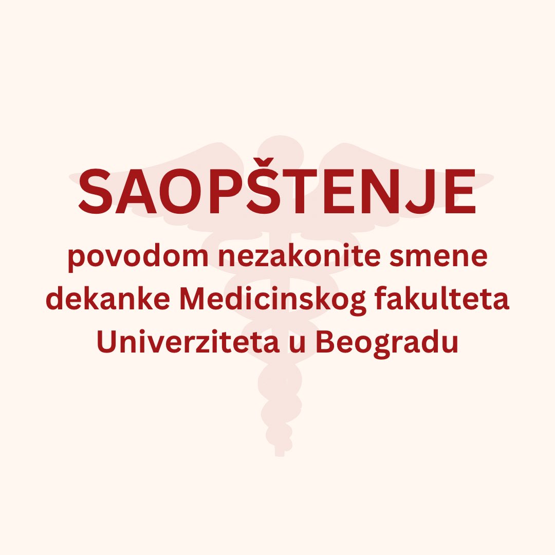 Nezakonita smena dekanke je napad na autonomiju Fakulteta i Univerziteta. Studenti u blokadi jasno i glasno kažu NE!