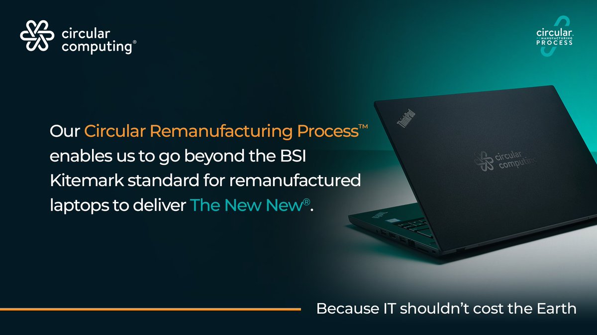 We go beyond to deliver The New New®: laptops #remanufactured to be as good as new, more #sustainable &amp; lower cost than new.

Our world-leading Circular Remanufacturing Process™ sets a new standard for #laptop #procurement. 

Learn more: circularcomputing.com/remanufacturin…

#TheNewNew