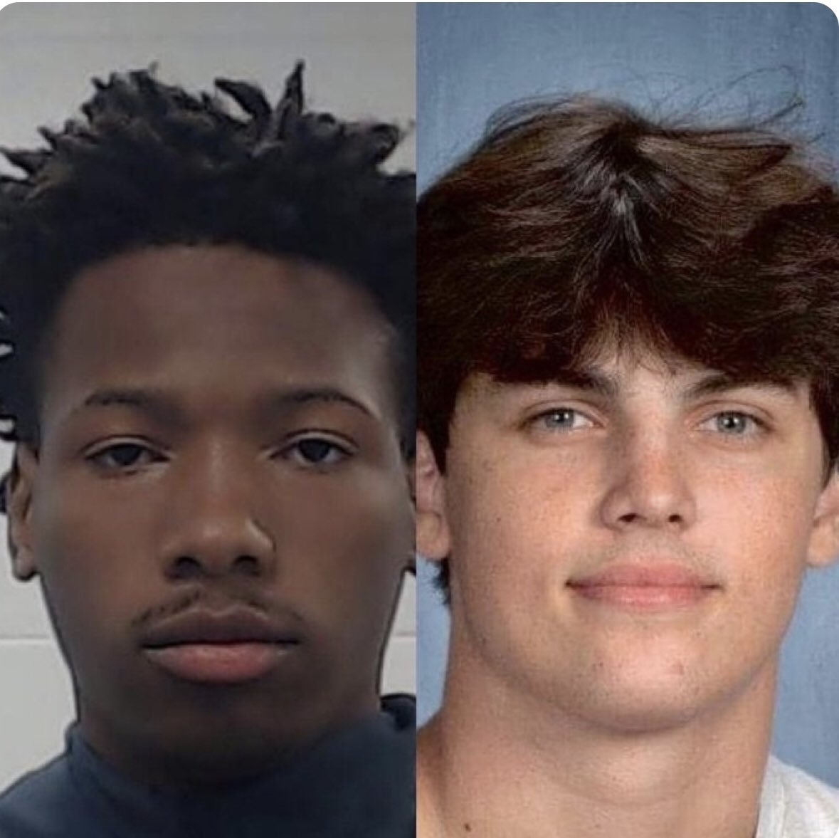 TinekeSenf's tweet image. #BlackLivesMatter “#WhitePrivilege”

Karmelo Anthony (links), de schurk die de onschuldige middelbare scholier Austin Metcalf (rechts) op brute wijze vermoordde.