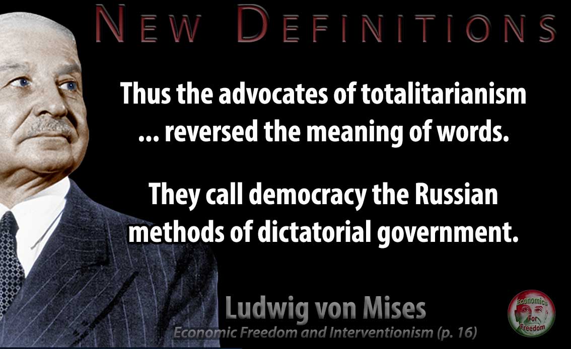 Rothbardianism's tweet photo. #Mises  #NewDefinitions  #Democracy https://t.co/EgnOyeF0Ub