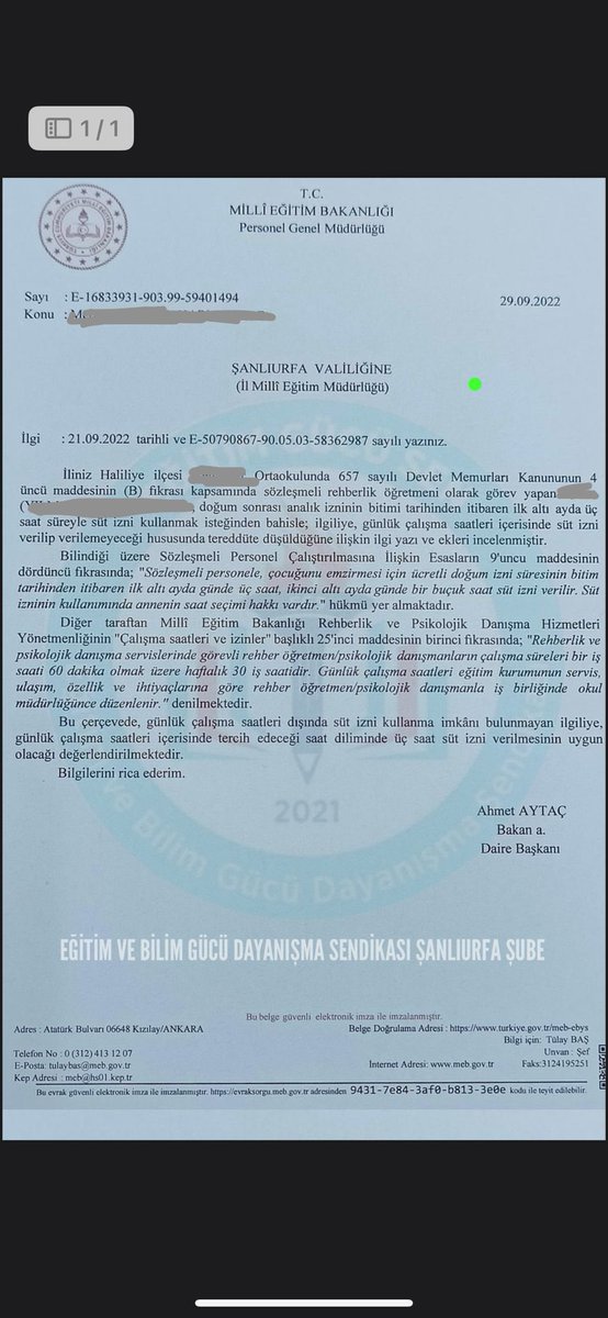 •“Süt İzni Hakkı: Anne Öğretmen Saatini Kendisi Belirler”

1️⃣ 2022’de bir üyemizin süt izni hakkı okul müdürü tarafından engellenmişti. Eğitim Gücü Sen Şanlıurfa Şubesi olarak dava açtık.

2️⃣ Dava sonucunda MEB görüşünü değiştirdi:
👩‍🏫 Anne öğretmen, mesai saatleri içinde