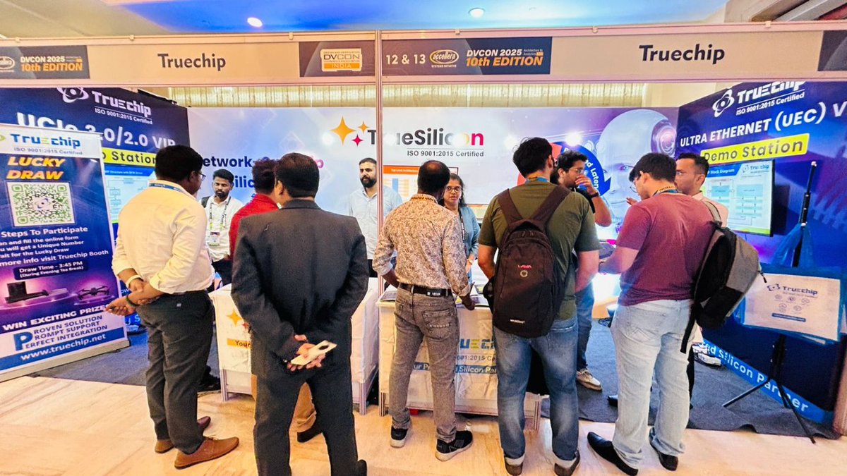 TruechipS's tweet image. Day 2 at DVCon India 2025 was packed with energy, ideas, and innovation!

The buzz on the floor was incredible deep-dive discussions, fresh ideas, and some amazing connections that remind us why this event is so special.

#DVCONINDIA #Truechip #VerificationIP #ChipDesign