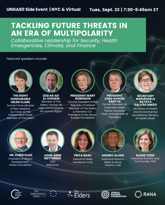 Pandemic Action Network (@pandemicaction) on Twitter photo 🔔 Register now! Join <a href="/PandemicAction/">Pandemic Action Network</a>, <a href="/TheIndPanel/">The Independent Panel</a>, <a href="/TheElders/">The Elders</a>, <a href="/AfricaEuropeFdn/">Africa-Europe Foundation</a> & RANA 23 Sept. at #UNGA80 on what’s needed to rebuild multilateralism + galvanise leadership, action, & investment for the interconnected threats of our time💥airtable.com/appSBElqukpN7B… 🔔 Register now! Join <a href="/PandemicAction/">Pandemic Action Network</a>, <a href="/TheIndPanel/">The Independent Panel</a>, <a href="/TheElders/">The Elders</a>, <a href="/AfricaEuropeFdn/">Africa-Europe Foundation</a> & RANA 23 Sept. at #UNGA80 on what’s needed to rebuild multilateralism + galvanise leadership, action, & investment for the interconnected threats of our time💥airtable.com/appSBElqukpN7B…