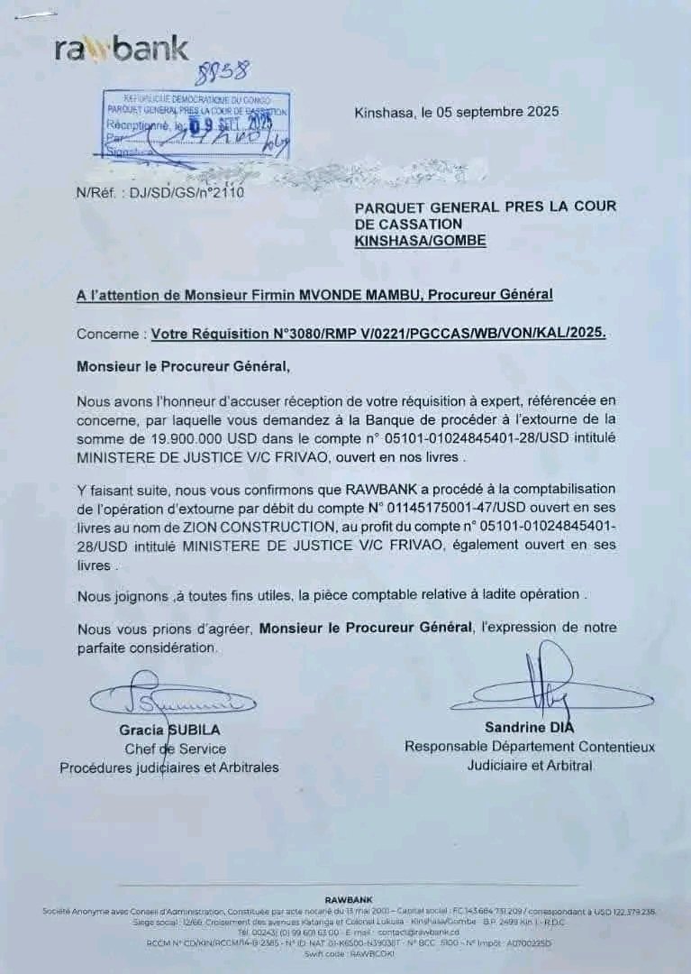 DavidAjabu2's tweet image. #RDC:Les 19,9 millions USD dans l'affaire #ConstantMutamba ont été récupérés avec succès.